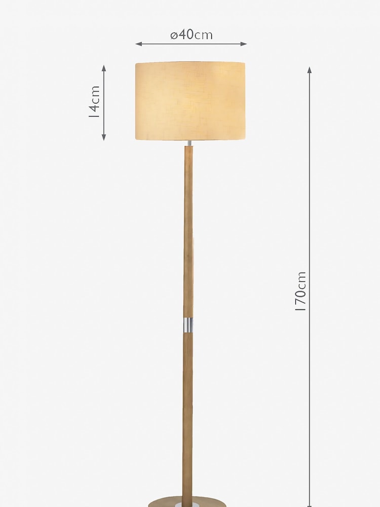 Dar Lighting Natural Dar Ava Wood Floor Lamp With Shade - Image 4 of 4