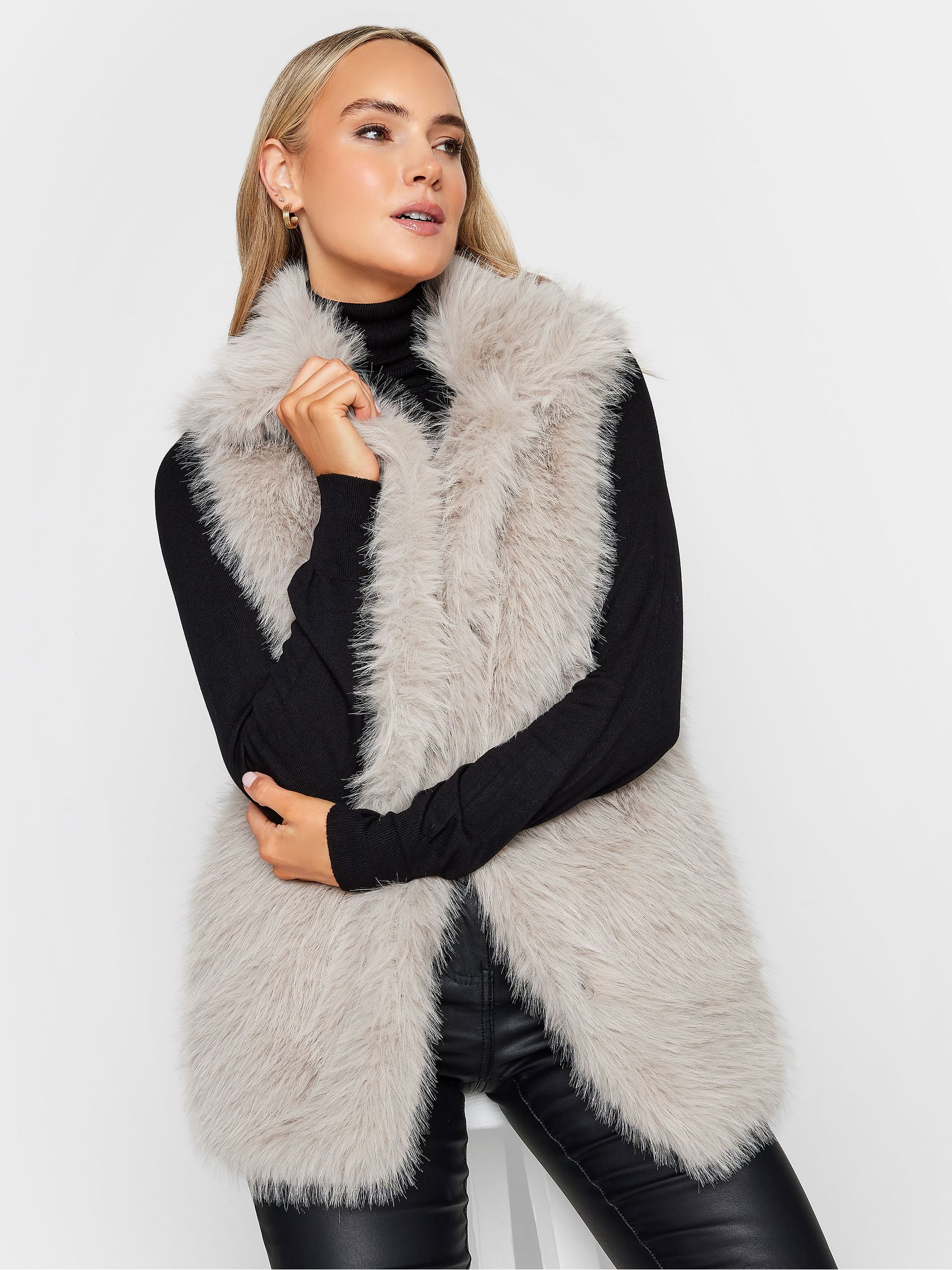 River island grey fur gilet outlet