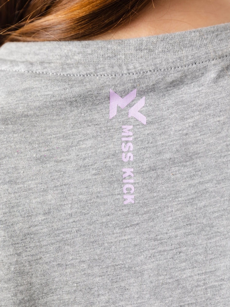 Miss Kick Girls Grey Jess Graphic 100% Cotton T-Shirt - Image 4 of 4