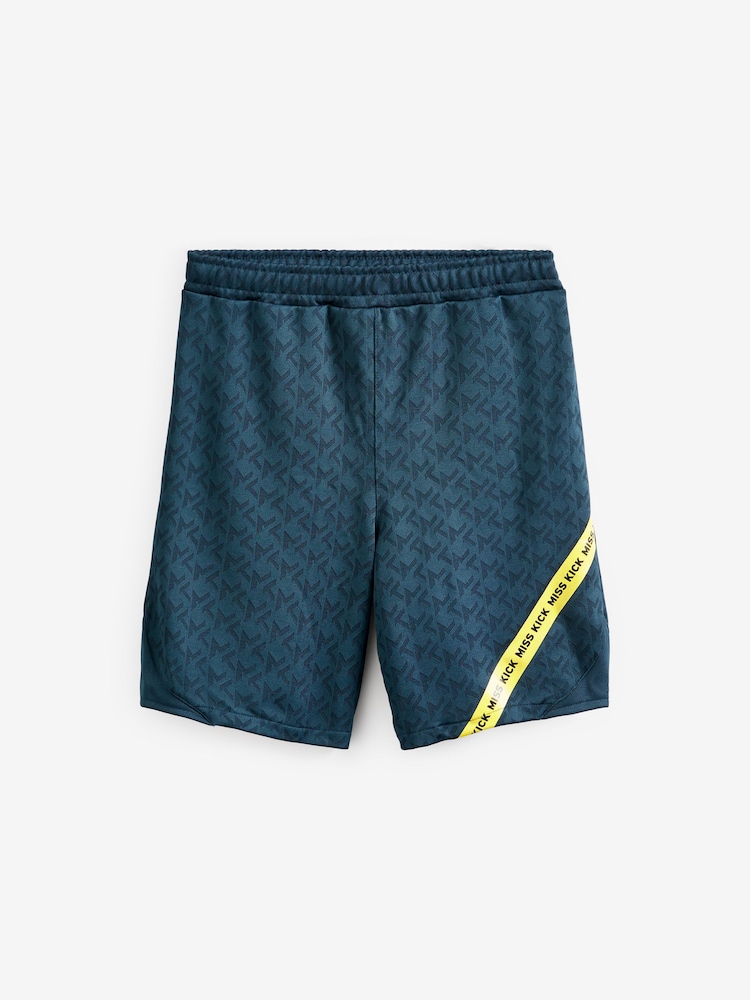 Miss Kick Girls Teal Blue Standard Training Shorts - Image 4 of 4
