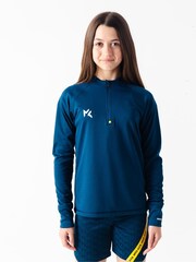 Miss Kick Girls Teal Blue Quarter Zip Training Top - Image 1 of 5
