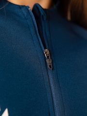 Miss Kick Girls Teal Blue Quarter Zip Training Top - Image 5 of 5