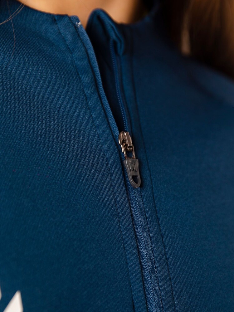 Miss Kick Girls Teal Blue Quarter Zip Training Top - Image 5 of 5