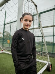 Miss Kick Girls Teal Blue Quarter Zip Training Top - Image 1 of 4