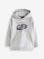 Grey Car Graphic Hoodie (3-16yrs) - Image 1 of 3