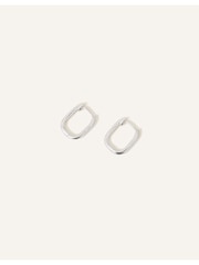 Accessorize Sterling Silver Rectangular Hoops - Image 2 of 5