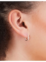 Accessorize Sterling Silver Rectangular Hoops - Image 5 of 5