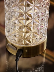 Rockett St George Clear Cut Glass Decanter Rechargeable Table Lamp - Image 10 of 11