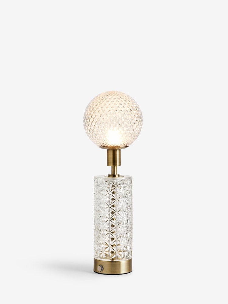 Rockett St George Clear Cut Glass Decanter Rechargeable Table Lamp - Image 11 of 11