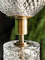 Rockett St George Clear Cut Glass Decanter Rechargeable Table Lamp - Image 3 of 11