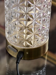 Rockett St George Clear Cut Glass Decanter Rechargeable Table Lamp - Image 5 of 11