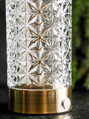 Rockett St George Clear Cut Glass Decanter Rechargeable Table Lamp - Image 6 of 11