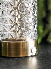 Rockett St George Clear Cut Glass Decanter Rechargeable Table Lamp - Image 8 of 11