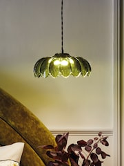 Rockett St George Gold/Green Desert Island Pendant Ceiling Light - Image 1 of 4