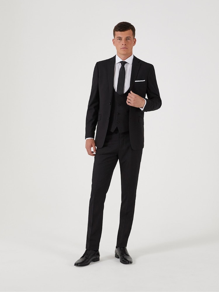 Zwart - Skopes Slim Fit Milan Suit Jacket - Image 4 of 6