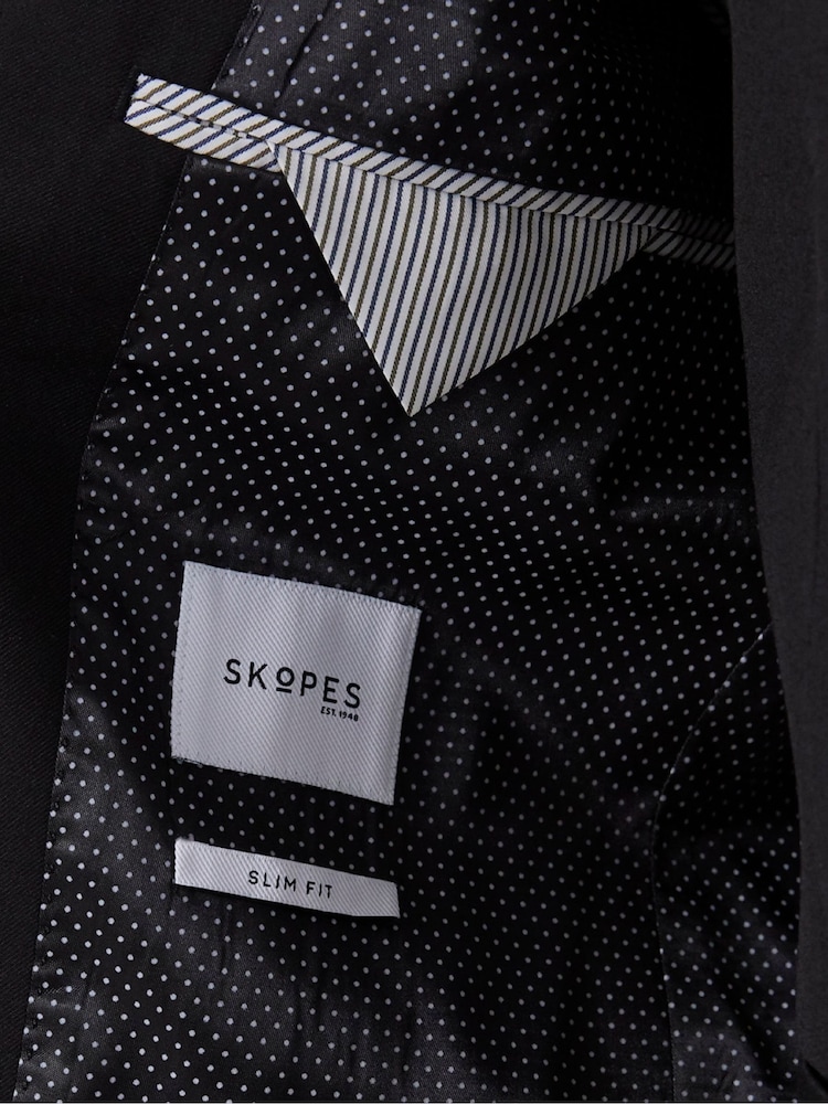 Zwart - Skopes Slim Fit Milan Suit Jacket - Image 6 of 6