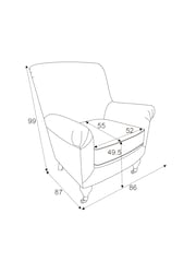 Chunky Weave Dove Grey Ashford Highback Accent Chair - Image 3 of 9
