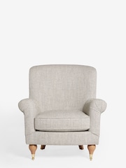Chunky Weave Dove Grey Ashford Highback Accent Chair - Image 5 of 9
