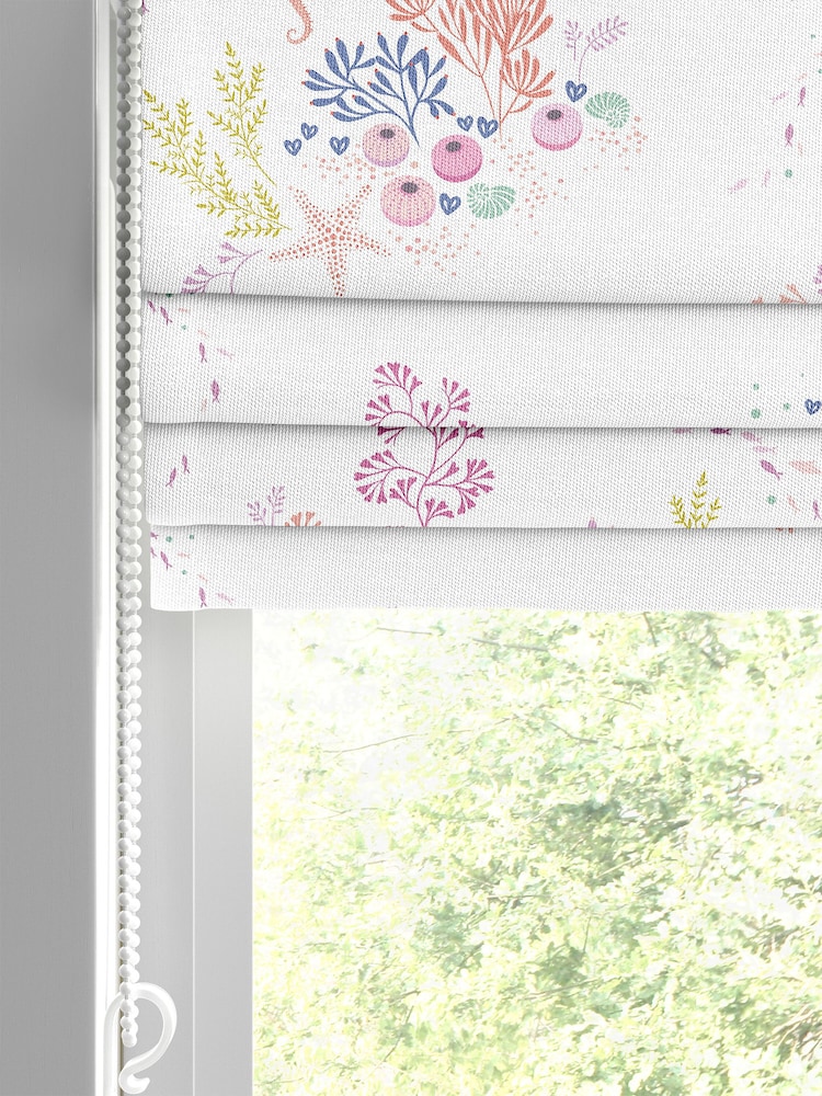 Sara Miller White 100% Cotton Underwater Made to Measure Roman Blind - Image 2 of 5