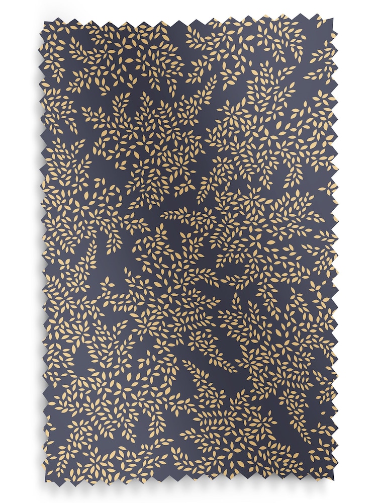 Sara Miller Smokey Blue 100% Cotton Little Leaves Made to Measure Roman Blind - Image 5 of 5