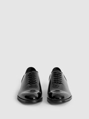Reiss Black Bay Patent Leather Whole Cut Shoes - Image 3 of 6