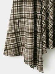 Mango Brown Tartan Dropped Waist Witch Hem Skirt - Image 6 of 7