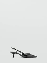 Mango Black Sling Back Kitten Heels - Image 3 of 4