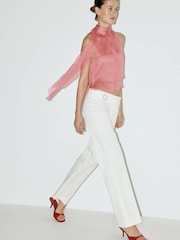 Mango Pink Halter Neck Polka Dot Top - Image 4 of 7