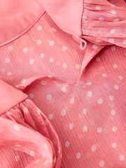 Mango Pink Halter Neck Polka Dot Top - Image 7 of 7