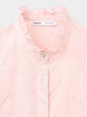 Mango Pink Floral Embriodered High Neck Blouse - Image 6 of 7