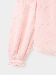 Mango Pink Floral Embriodered High Neck Blouse - Image 7 of 7