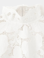 Mango White High Neck Embroidered Long Sleeve Blouse - Image 5 of 6