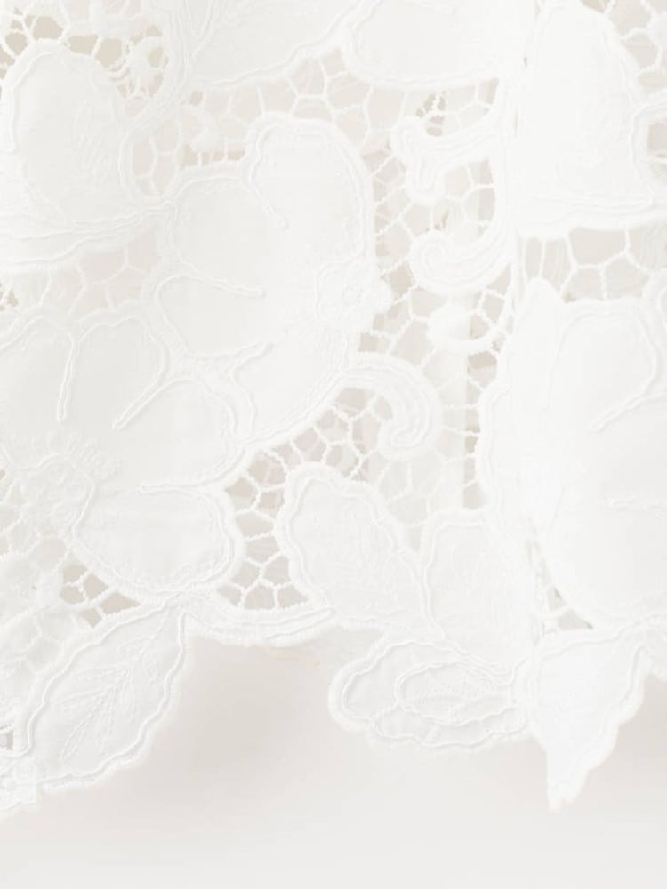 Mango White High Neck Embroidered Long Sleeve Blouse - Image 6 of 6