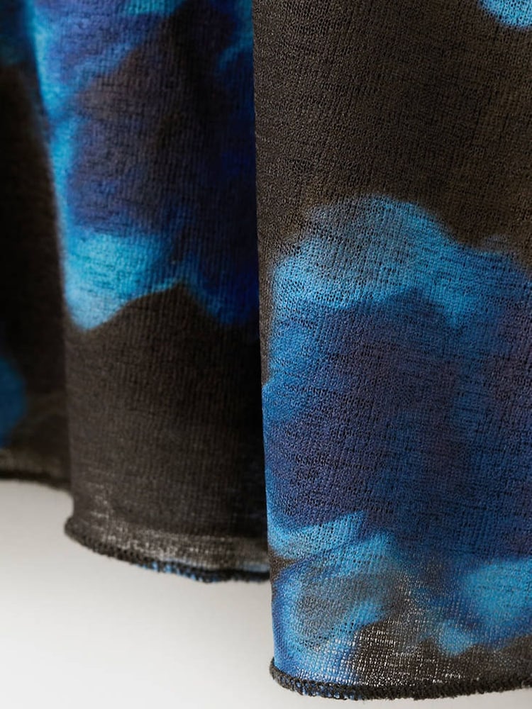 Mango Brown Asymmetric Floral Midi Skirt - Image 6 of 6