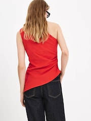 Mango Red One Shoulder Asymmetric Top - Image 2 of 7