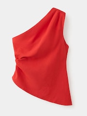 Mango Red One Shoulder Asymmetric Top - Image 5 of 7