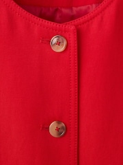 Mango Red Round Neck Denim Waistcoat - Image 6 of 7