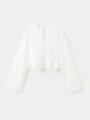 Mango White Cotton Floral Embroidered Blouse - Image 5 of 7