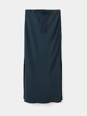 Mango Blue Tie Waist Maxi Skirt With Side Slit Detail - Image 5 of 7