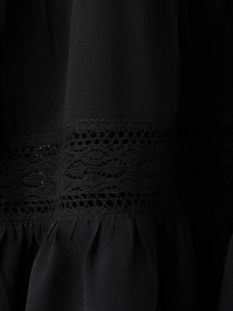 Mango Black V-Neck Flute Sleeve Blouse - Image 6 of 6