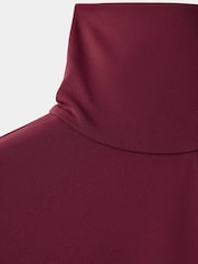 Mango Red One Shoulder Ruched Midi Dress - Image 7 of 7