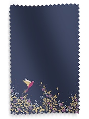 Sara Miller Navy 100% Cotton Hummingbird Border Made to Measure Roman Blind - Image 5 of 5
