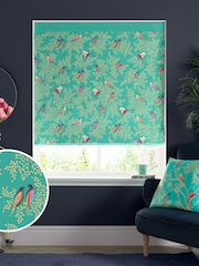 Sara Miller Green 100% Cotton Birds Made to Measure Roman Blind - Image 1 of 6