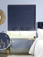 Sara Miller Navy 100% Cotton Wisteria Made to Measure Roman Blind - Image 1 of 5