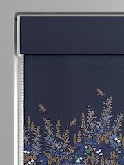 Sara Miller Navy 100% Cotton Wisteria Made to Measure Roman Blind - Image 3 of 5