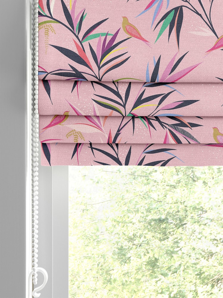 Sara Miller Soft Pink 100% Cotton Made to Measure Roman Blind - Image 2 of 6