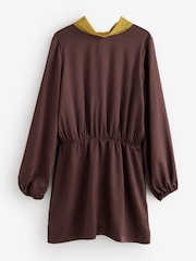 Never Fully Dressed Brown Petite Batwing Mini Petite Dress - Image 1 of 1
