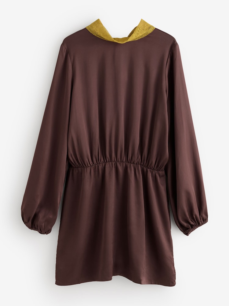 Never Fully Dressed Brown Petite Batwing Mini Petite Dress - Image 1 of 1 Never Fully Dressed Brown Petite Batwing Mini Petite Dress - Image 1 of 1