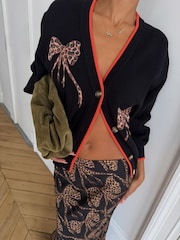 Negru - Never Fully Dressed Print Maeva Midi Skirt - Imaginea 3 din 3