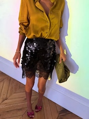Negro - Minifalda Maeva con lentejuelas Never Fully Dressed - Imagen 3 de 4